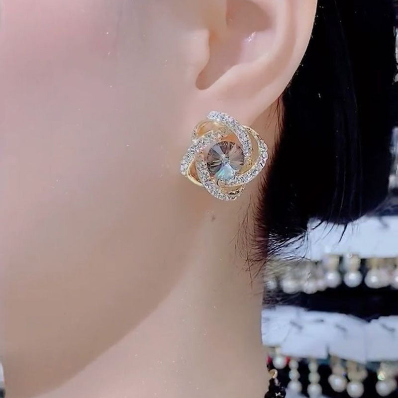Tahlia Crystal Swirl Stud Earrings
