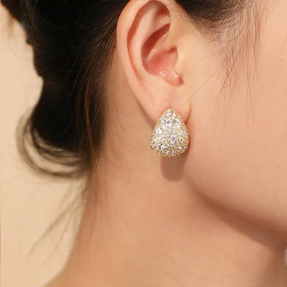 Eliza Pavé Teardrop Studs