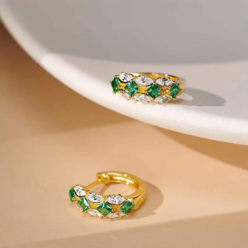 Olivia Emerald Luxe Hoops