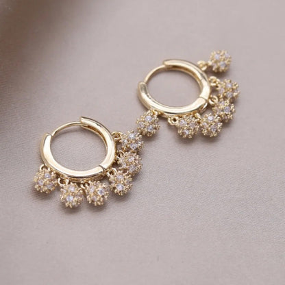 Ava Crystal Charm Hoops