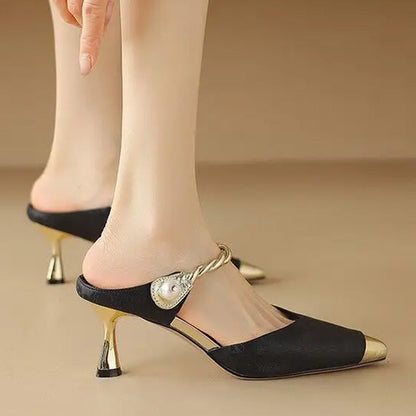 Gilded Pearl Twist Mule