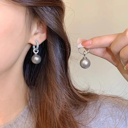 Sienna Luxe Pearl Drop Hoops