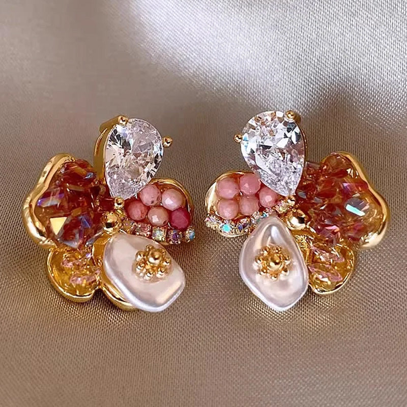 Sienna Crystal Bloom Stud Earrings