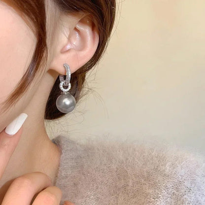 Sienna Luxe Pearl Drop Hoops