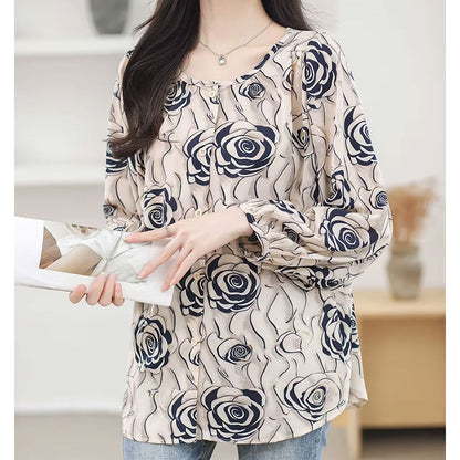 Rose Button-Up Blouse