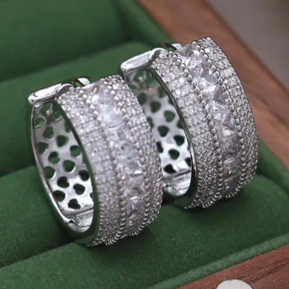 Ava Royale Crystal Band Hoops