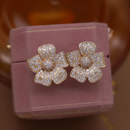 Eliza Crystal Bloom Stud Earrings