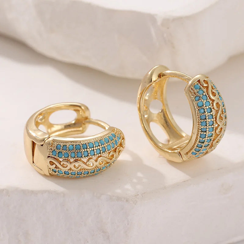 Elara Azure Crest Hoops