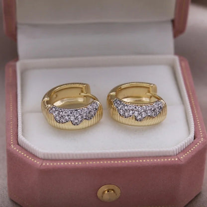 Chloe Gold Crest Huggie Earrings