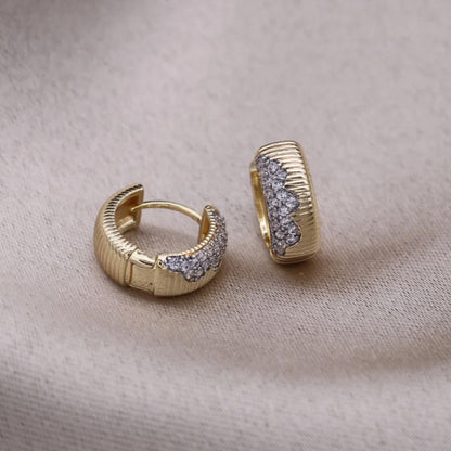 Chloe Gold Crest Huggie Earrings