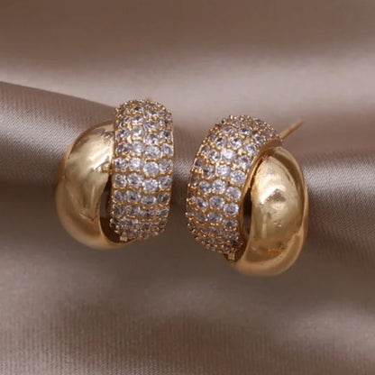 Bianca Pavé Huggie Earrings
