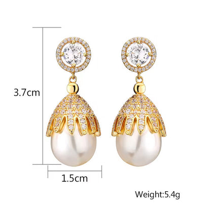 Amelia Pearl Crown Drops