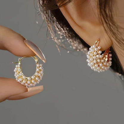 Harper Pearl Halo Hoops