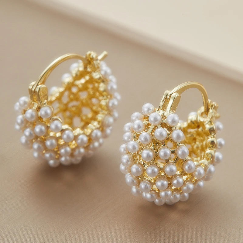Harper Pearl Halo Hoops