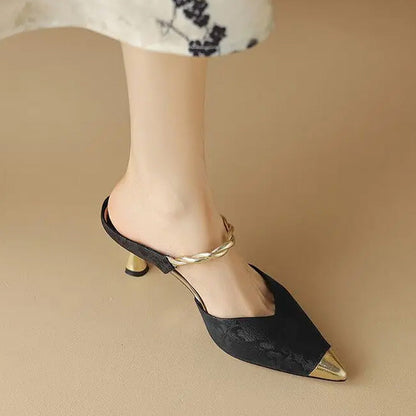 Gilded Pearl Twist Mule
