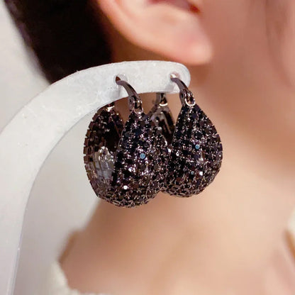 Mia Crystal Teardrop Huggie Earrings