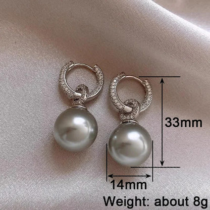 Sienna Luxe Pearl Drop Hoops