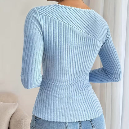 Elena Sculpted Rib Knit Top