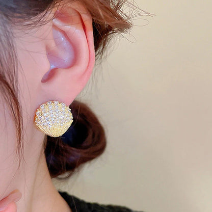 Tahlia Golden Shell Studs