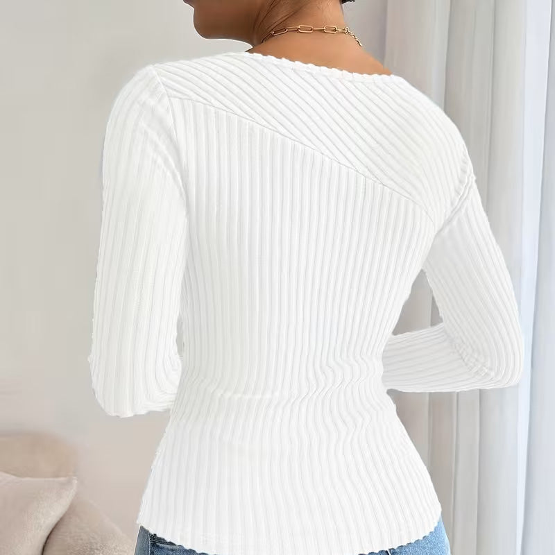 Elena Sculpted Rib Knit Top