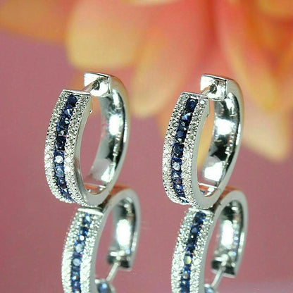 Mia Sapphire Line Hoops