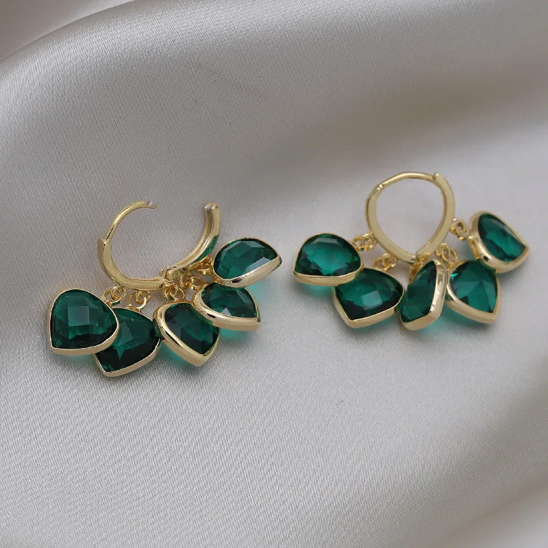 Ruby Gem Drop Huggie Earrings