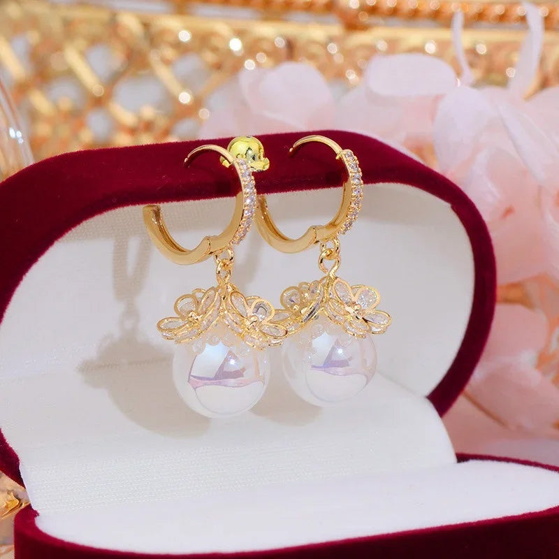 Isla Pearl Drop Hoops