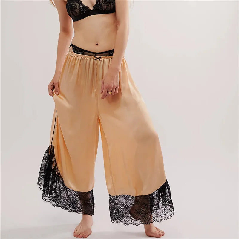 Isabella Lace Trim Palazzo Pants
