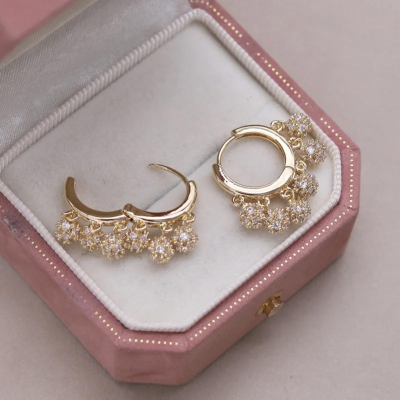 Ava Crystal Charm Hoops