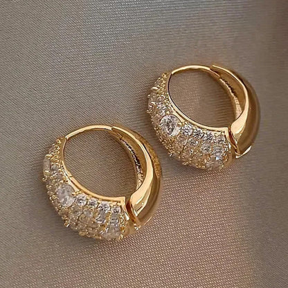 Chloe Crystal Teardrop Huggie Earrings