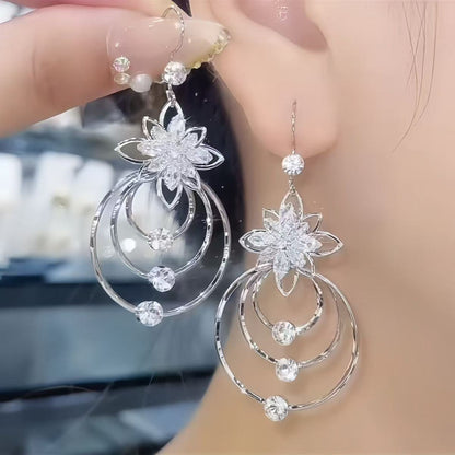 Amber Crystal Hoops