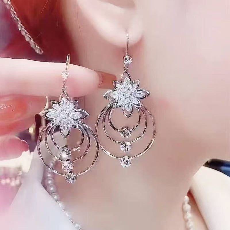 Amber Crystal Hoops