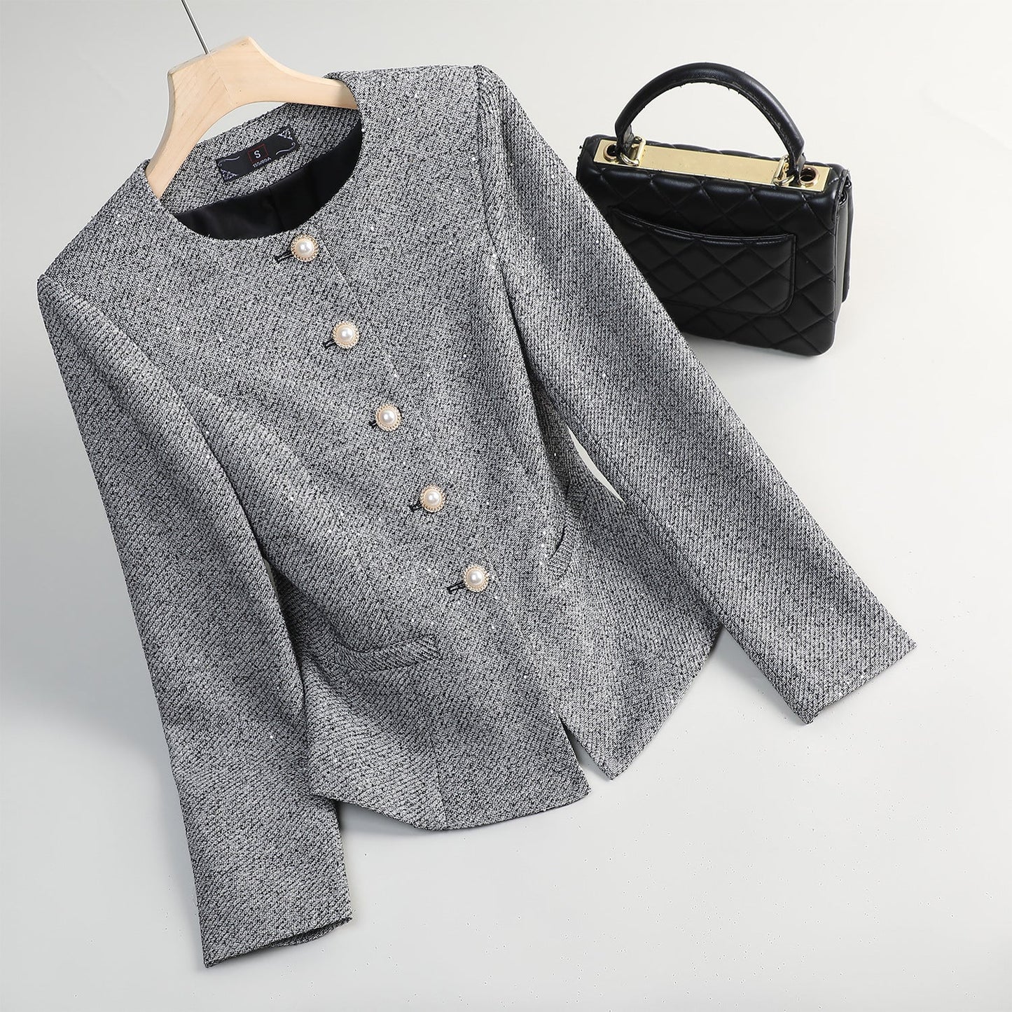Valeria Pearl Button Blazer