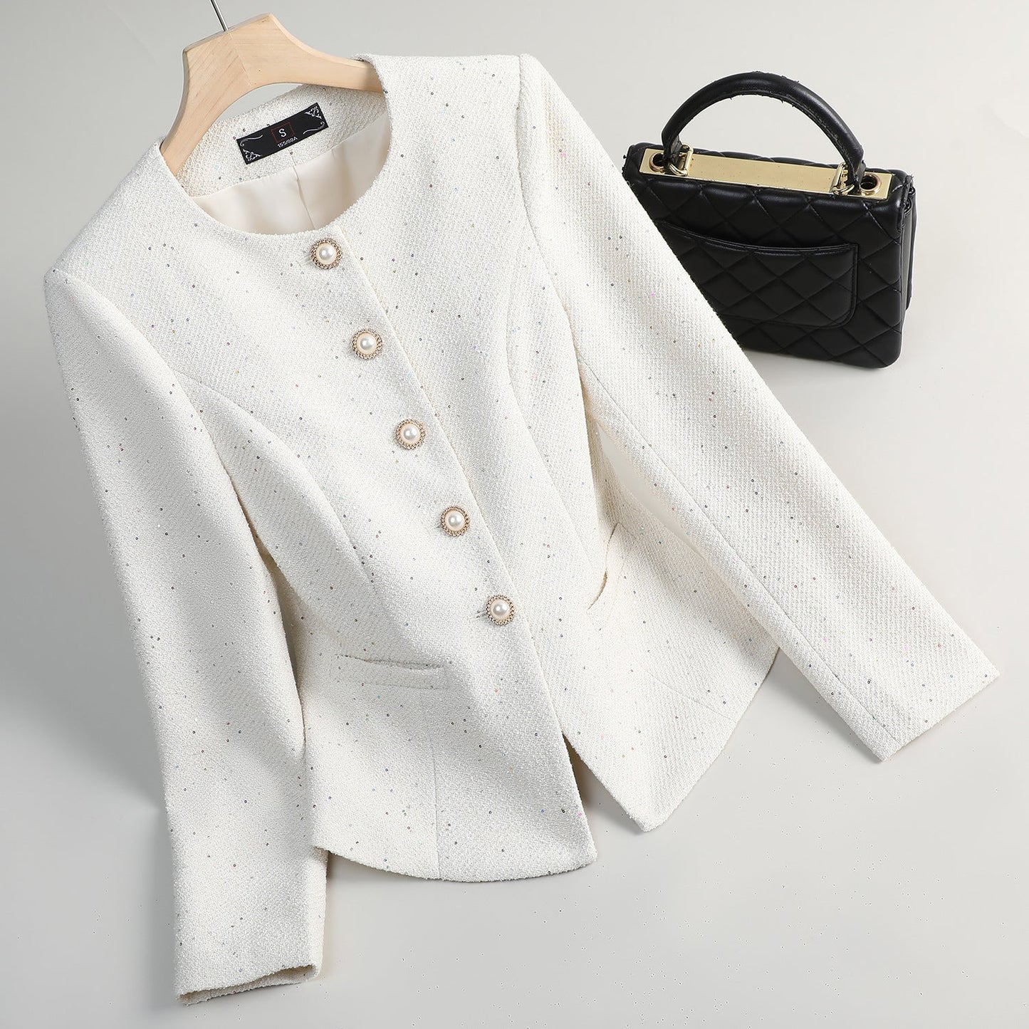 Valeria Pearl Button Blazer