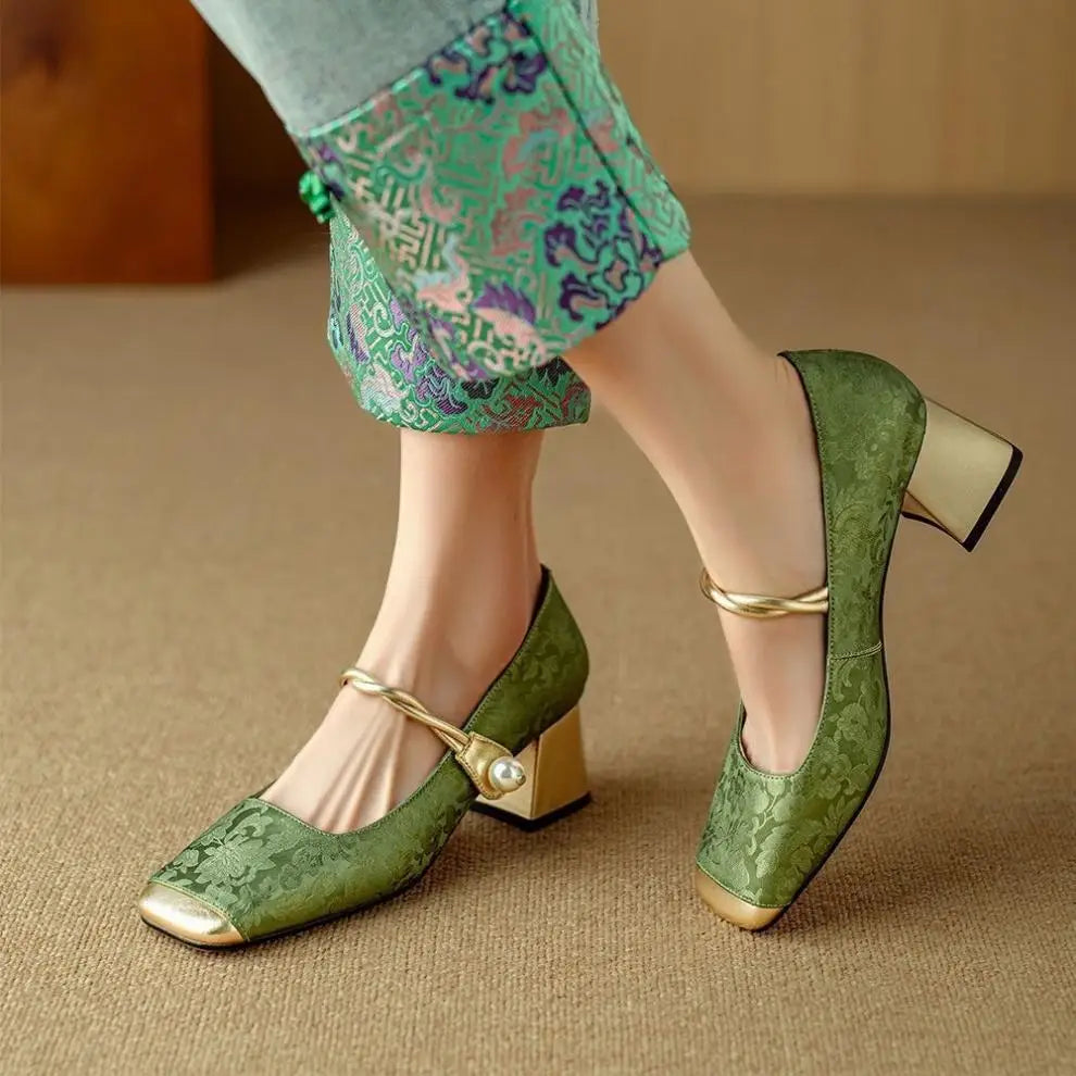 Pearl Bloom Heels