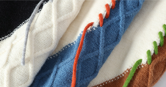 Patchwork Knit Crew