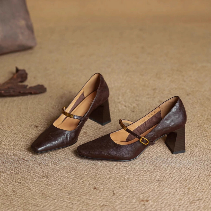 Emily Genuine Leather Heels