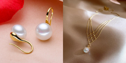 Anna Gold Pearl Set